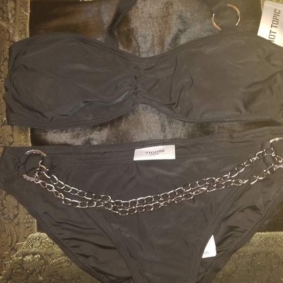 Vigoss Swimwear Super Sexy Chain Link Bikini L NEW - Picture 1 of 5